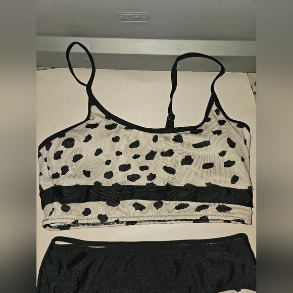 Beach Sissi 2pc Bikini Grey/Black SZ M - Picture 2 of 5